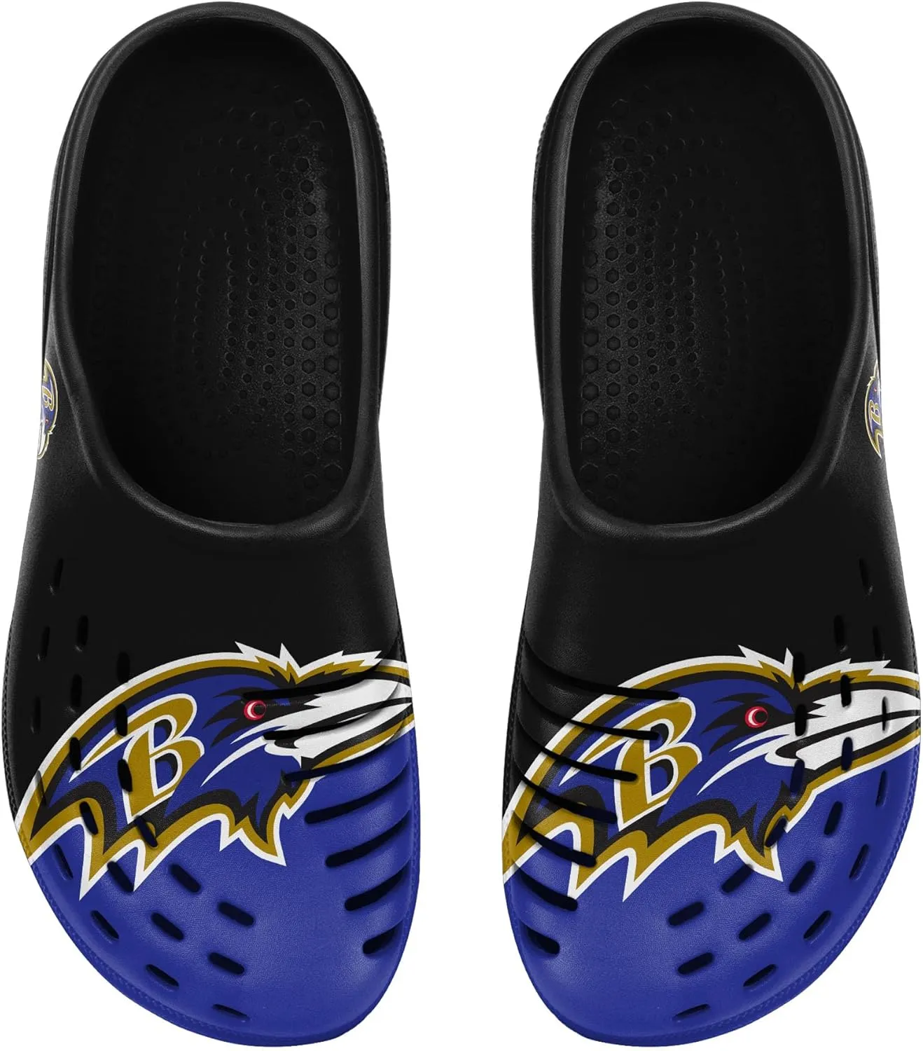 FOCO NFL Mens Big Splash Team Logo Solid Clogs Comfortable Water Slip on Shoes