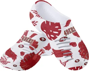 FOCO NFL Womens NFL Team Logo Ladies Floral White Water Garden Shoe Clog