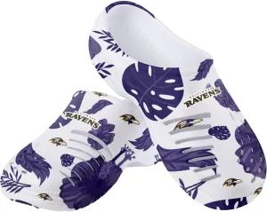 FOCO Women's NFL Team Logo Ladies Floral White Water Garden Shoe Clog Sandals