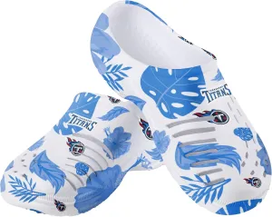 FOCO Women's NFL Team Logo Ladies Floral White Water Garden Shoe Clog Sandals