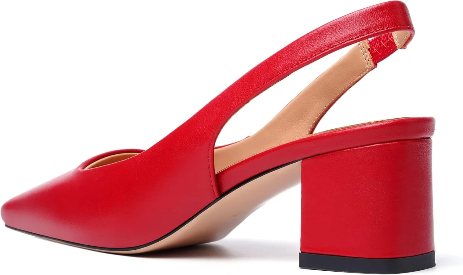 FOGEENA Womens Matte Square Toe Sexy Bridal Slip On Solid Chunky Leather Low Heel Pumps Shoes 2 Inch