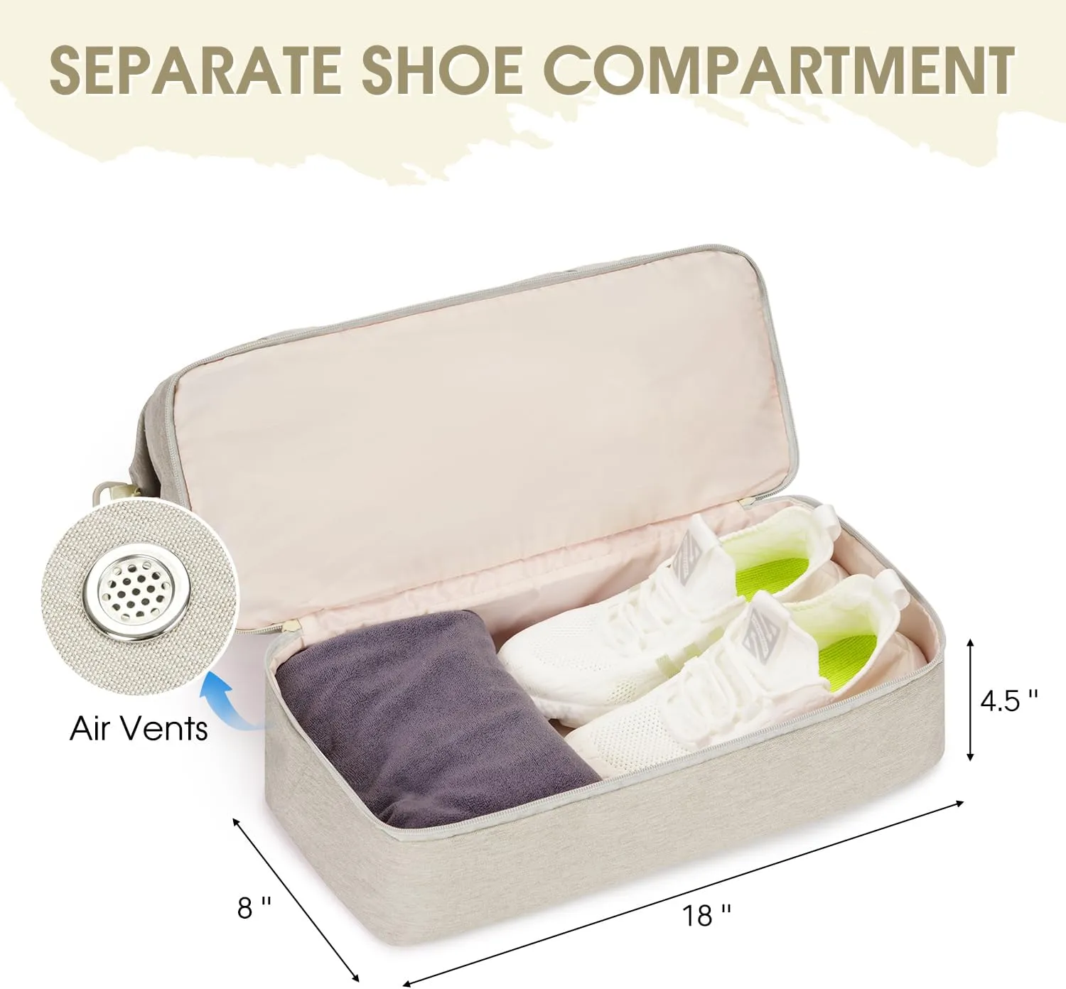 For Spirit Airlines 18x14x8 Personal Item Bag Underseat Carry On Bag with Wet Pocket & Shoe Compartment & USB Charging Port
