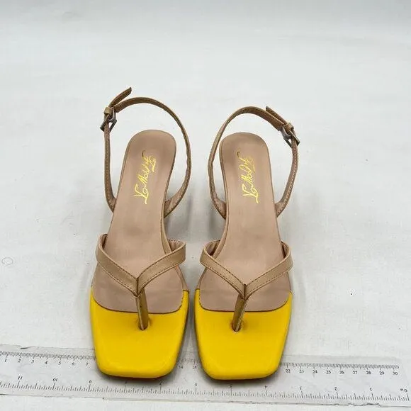 FOWT Light Sand Yellow Slingback Thong Flip-Flop Beach Dress Sandals
