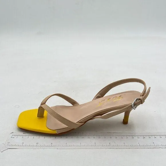 FOWT Light Sand Yellow Slingback Thong Flip-Flop Beach Dress Sandals