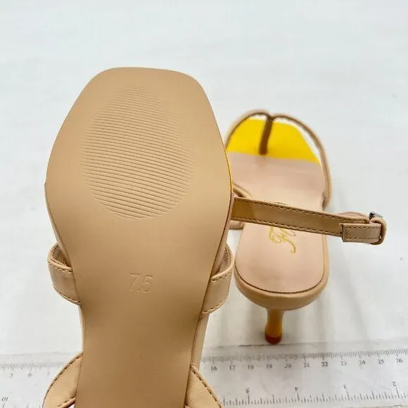 FOWT Light Sand Yellow Slingback Thong Flip-Flop Beach Dress Sandals