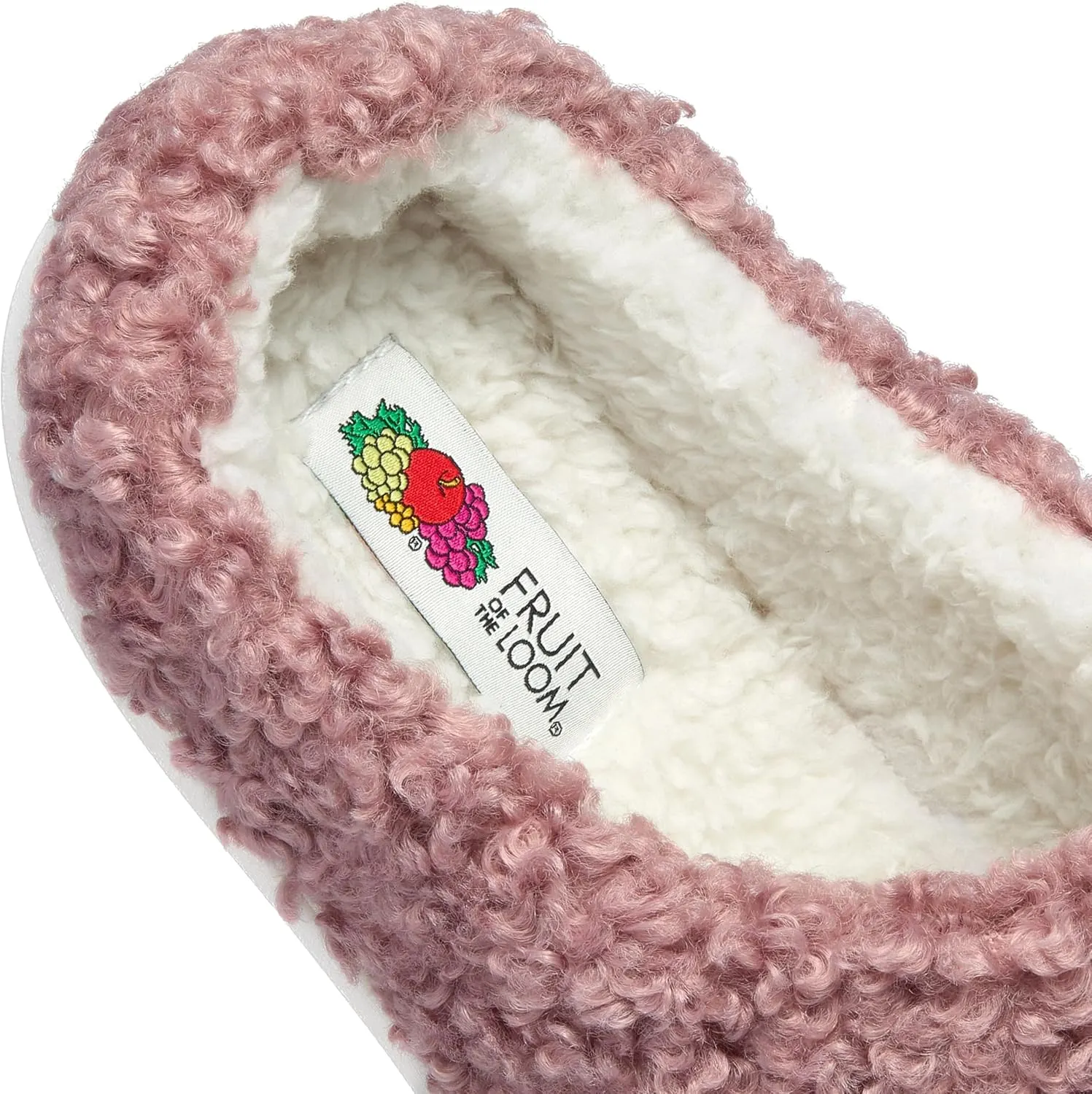 Fruit of the Loom House Slippers For Women, Memory Foam Insole, Indoor Outdoor, Comfy, Berber Loafer
