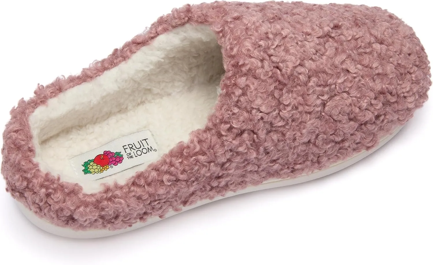Fruit of the Loom House Slippers For Women, Memory Foam Insole, Indoor Outdoor, Comfy, Berber Loafer