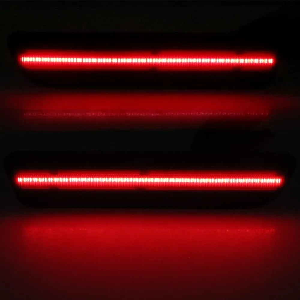 Full LED Rear Side Marker Red Light Kit Smoked Lens Rear Bumper Red Lights 2pcs Fit for 2005-2009 Ford Mustang GT