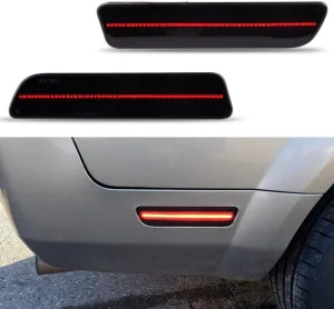 Full LED Rear Side Marker Red Light Kit Smoked Lens Rear Bumper Red Lights 2pcs Fit for 2005-2009 Ford Mustang GT