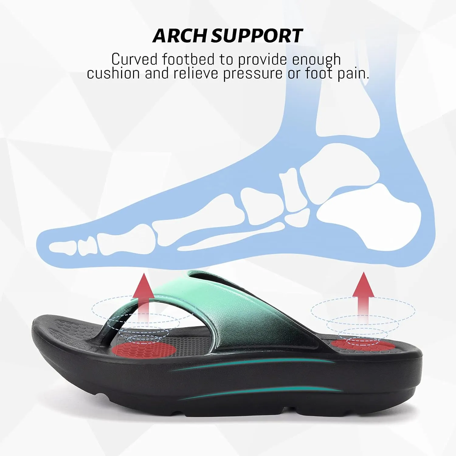FUNKYMONKEY Women's Thong Flip Flop Ultra Soft Arch Support Sandals
