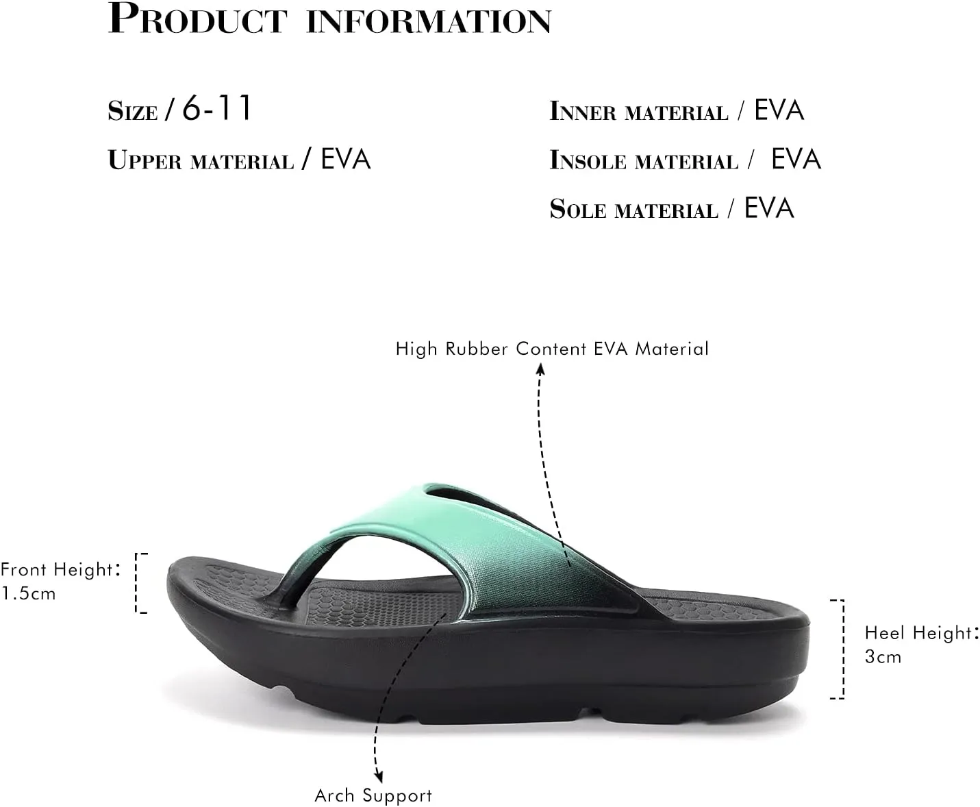 FUNKYMONKEY Women's Thong Flip Flop Ultra Soft Arch Support Sandals
