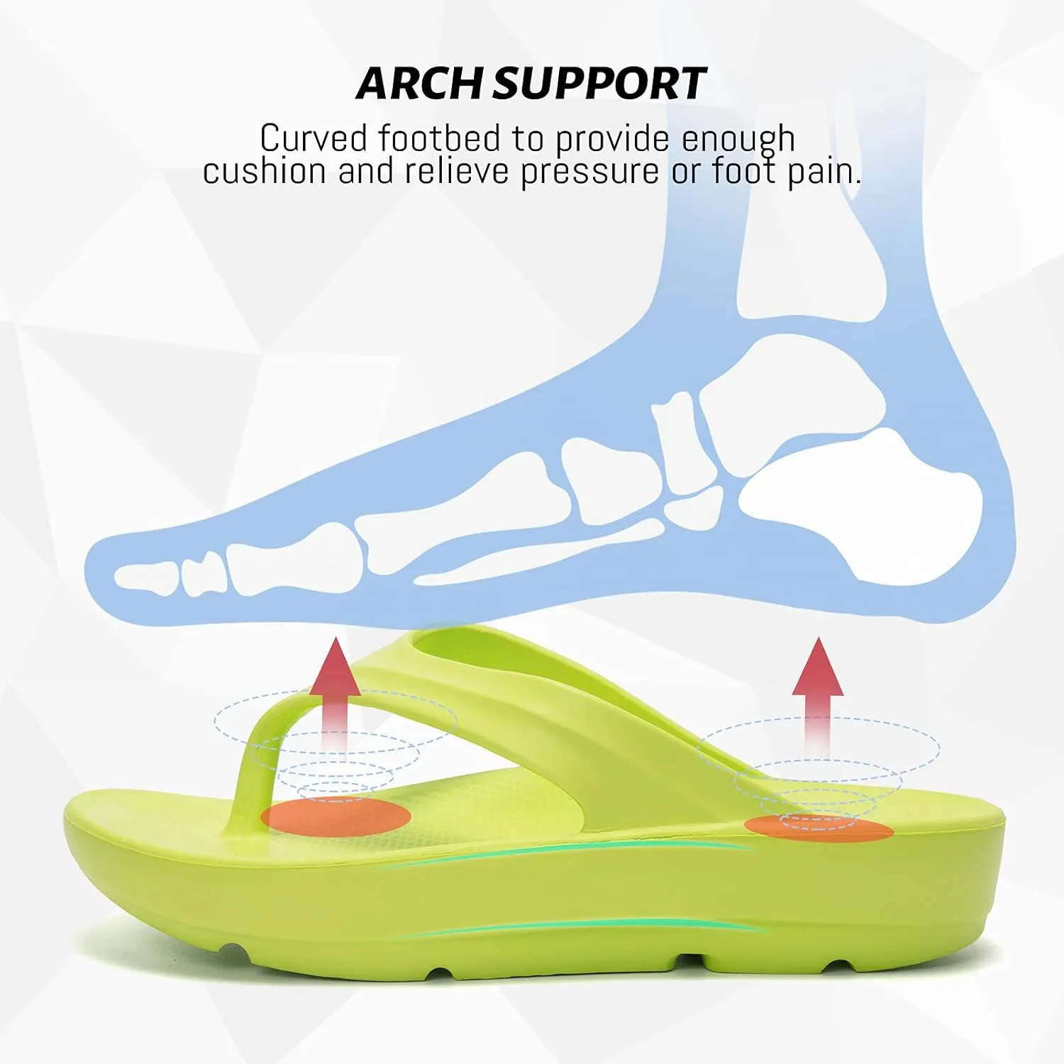 FUNKYMONKEY Women's Thong Flip Flop Ultra Soft Arch Support Sandals