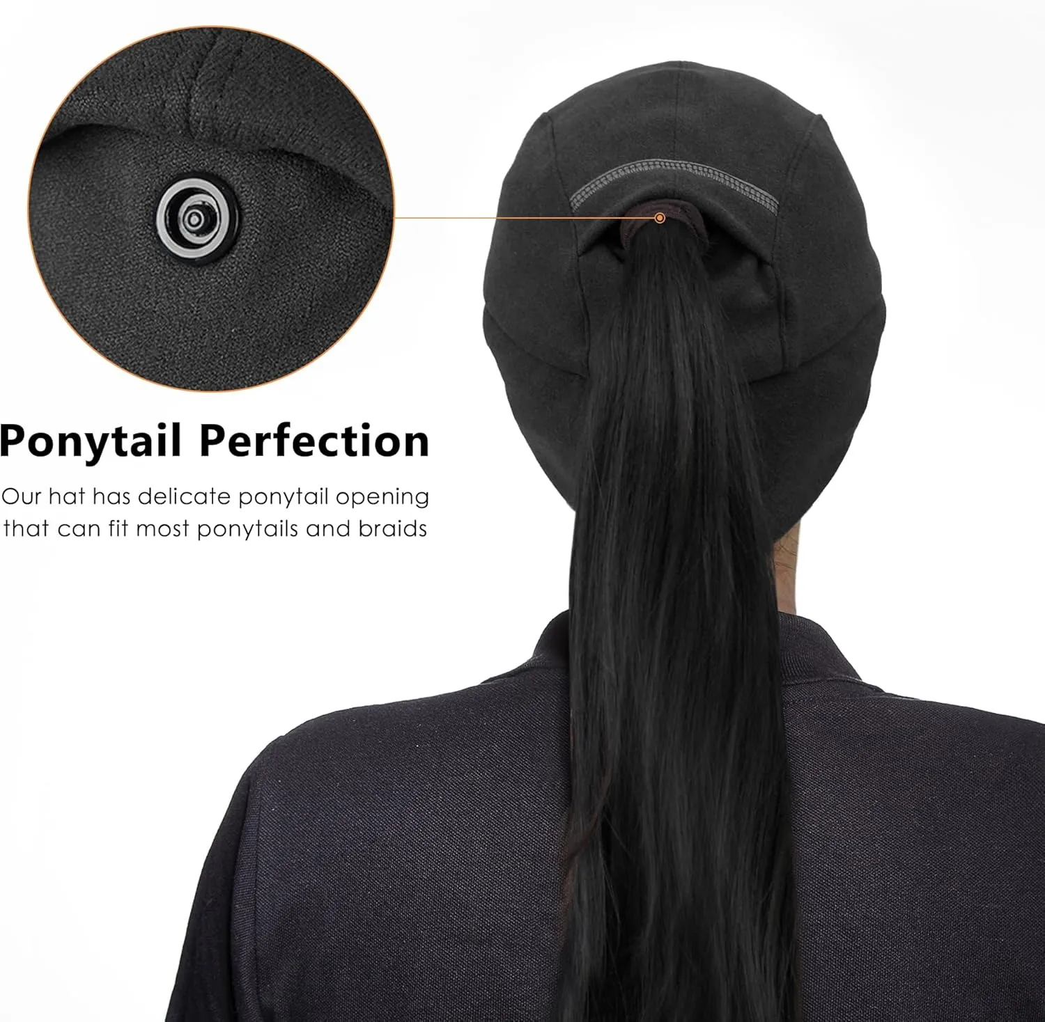 GADIEMKENSD Winter Running Baseball Cap Women Fleece Ponytail Hat with Ear Flaps Reflective Design 1Pack and 2Pack