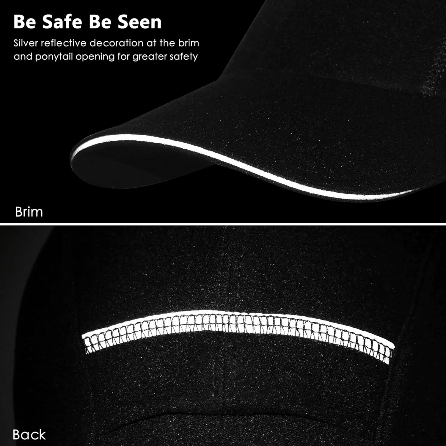 GADIEMKENSD Winter Running Baseball Cap Women Fleece Ponytail Hat with Ear Flaps Reflective Design 1Pack and 2Pack