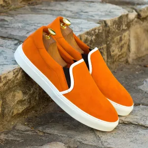 Gentlemen Diario Slip On - Orange Kid Suede Calf Leather