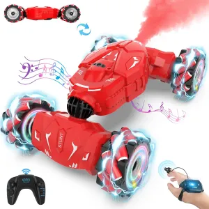 Gesture RC Car Hand Controlled RC Car Toys Gifts for Boys Kids 6-12, 2.4GHz 360° Rotation 4WD Gesture Sensing RC Stunt Car with Light & Music, Birthday for Boys
