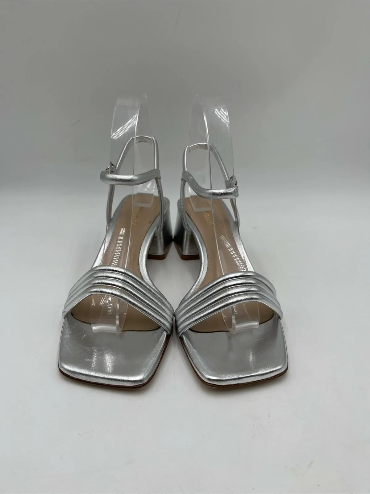 Gianvito Rossi Malou Mule Sandals Silver Size 37 - Very Good