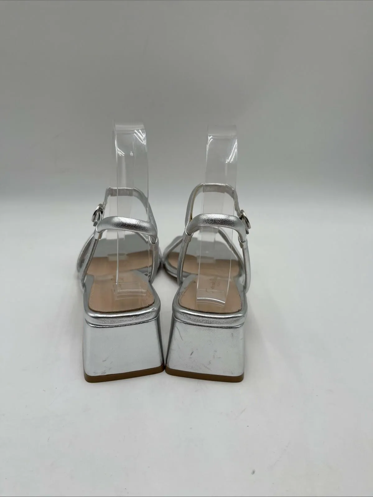 Gianvito Rossi Malou Mule Sandals Silver Size 37 - Very Good