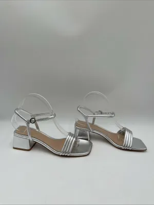 Gianvito Rossi Malou Mule Sandals Silver Size 37 - Very Good