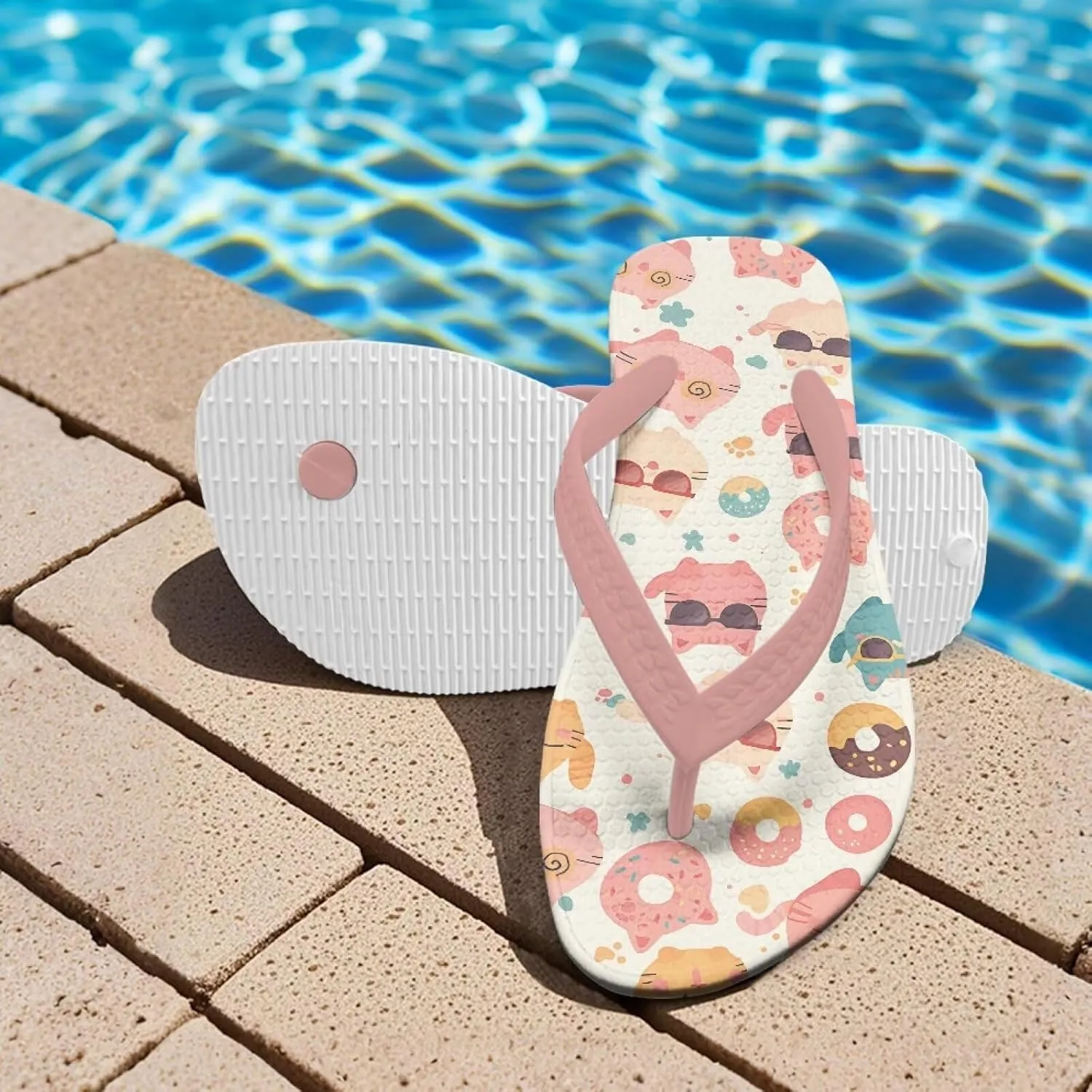 Girl's Flip Flops Kid's Flip Flop Children's Non-Slip Sole Quick Drying Beach Slippers Slide Sandals Pink Straps