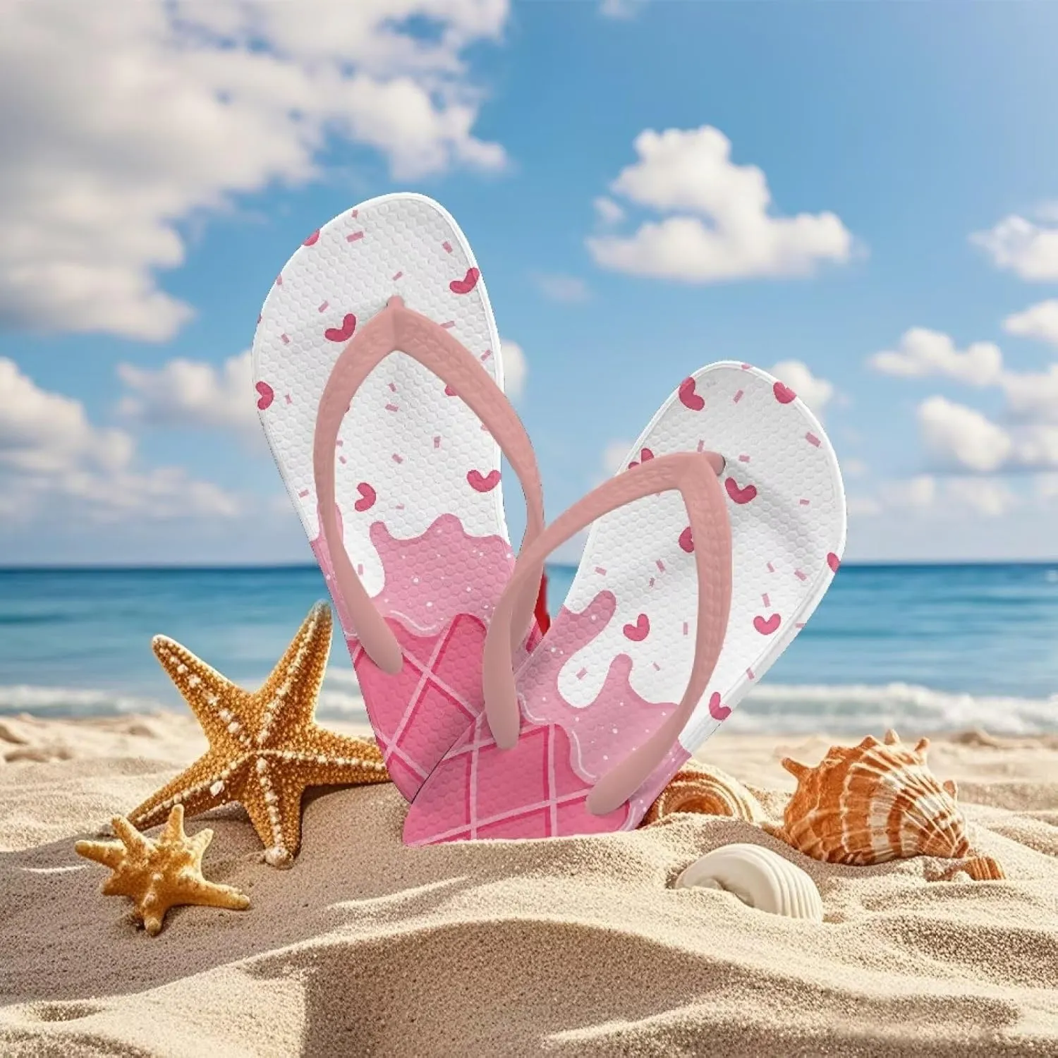 Girl's Flip Flops Kid's Non-Slip Sole Quick Drying Beach Slippers Slide Sandals Pink Straps