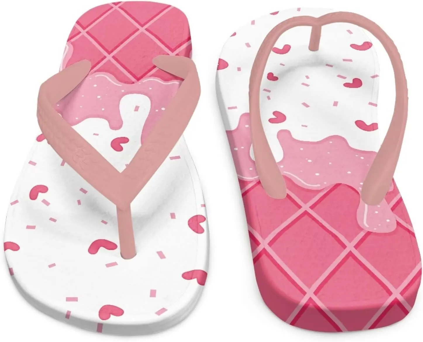 Girl's Flip Flops Kid's Non-Slip Sole Quick Drying Beach Slippers Slide Sandals Pink Straps