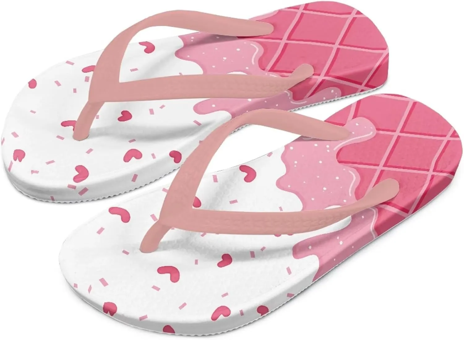 Girl's Flip Flops Kid's Non-Slip Sole Quick Drying Beach Slippers Slide Sandals Pink Straps