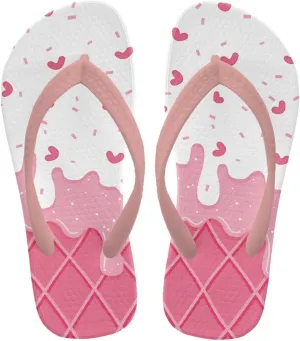 Girl's Flip Flops Kid's Non-Slip Sole Quick Drying Beach Slippers Slide Sandals Pink Straps