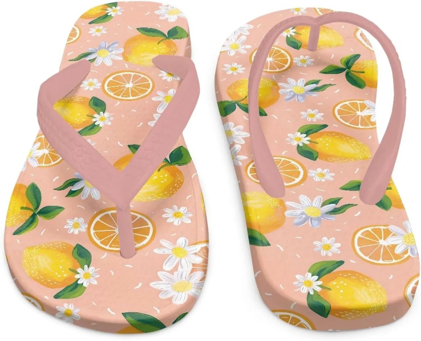 Girl's Flip Flops Kid's Non-Slip Sole Quick Drying Beach Slippers Slide Sandals Pink Straps