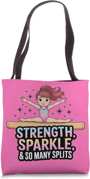 Girls Gymnastics Strength So Many Splits Beam Flip Tumble Tote Bag