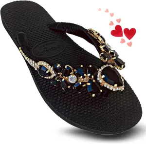 Glam Rhinestones Flip Flops For Women