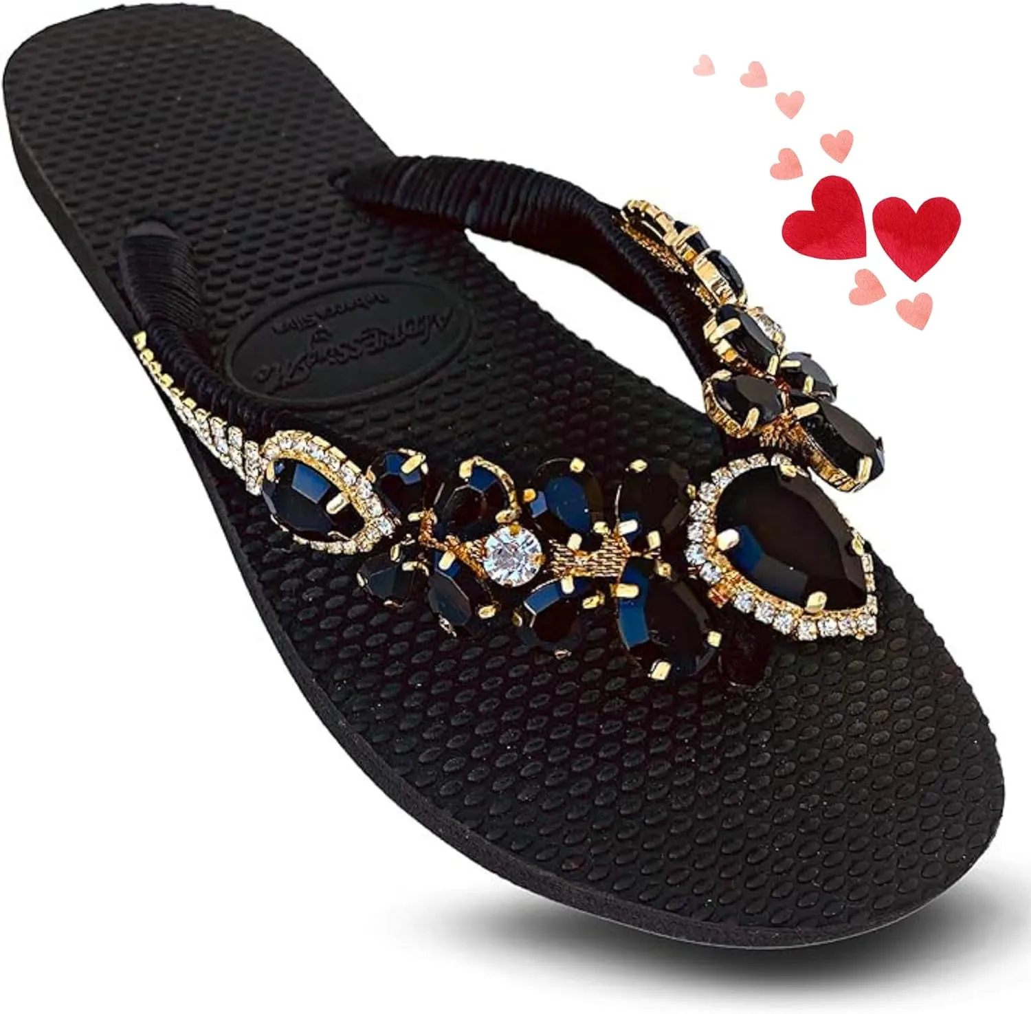 Glam Rhinestones Flip Flops For Women