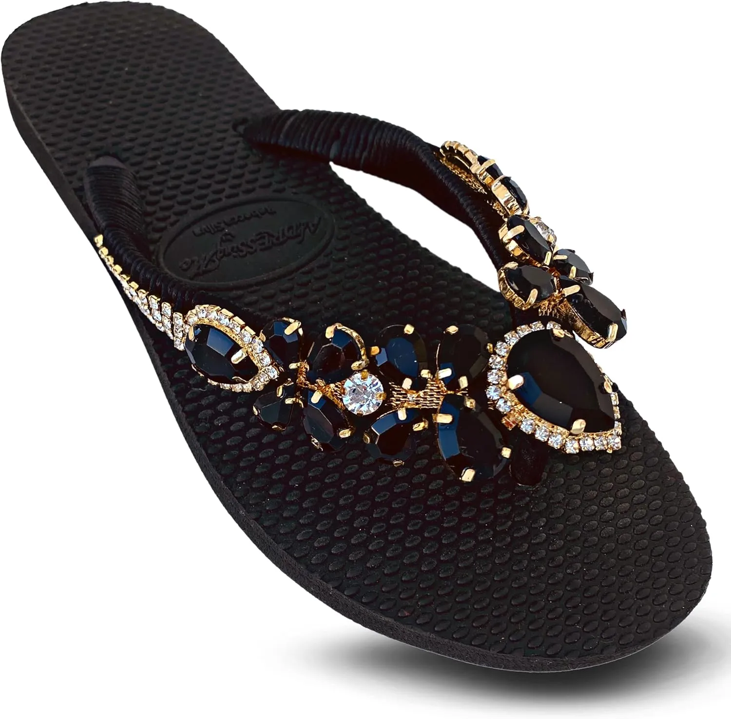 Glam Rhinestones Flip Flops For Women
