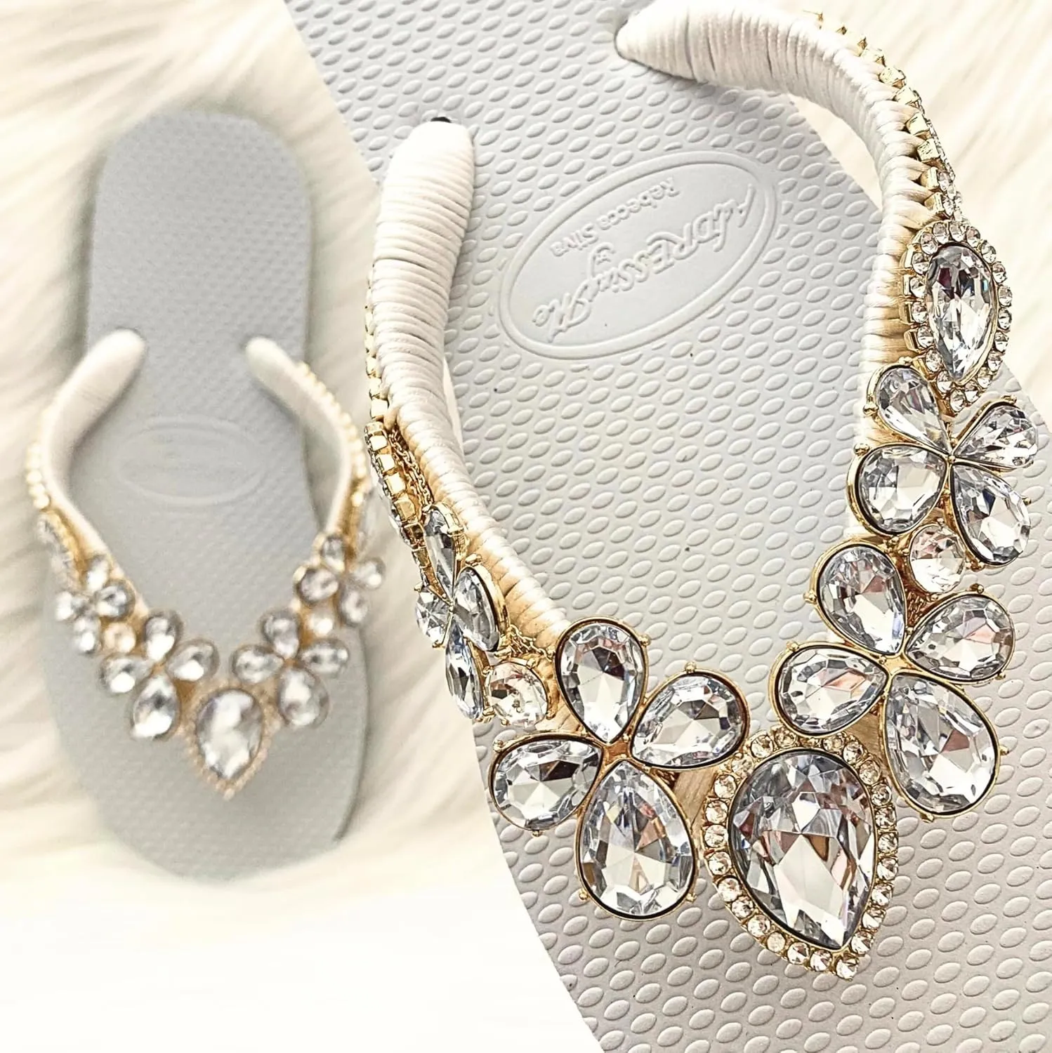 Glam Rhinestones Flip Flops For Women