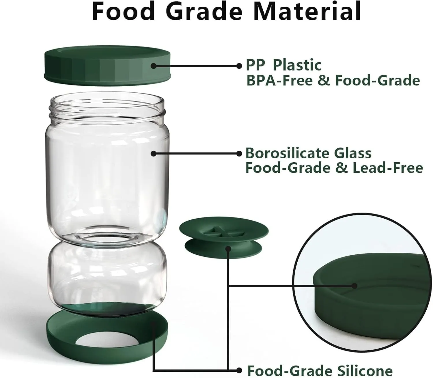 Glass Pickle Jar,34oz Olive Hourglass Jar with Strainer,Airtight Glass Jar Pickle Juice Separator Jar Pickle Flip Jar for Gherkin Jalapeno