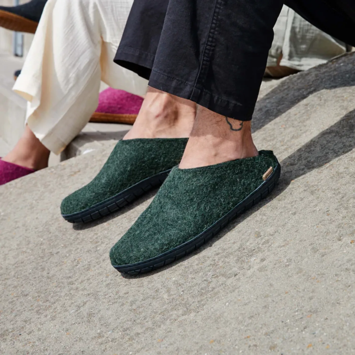 Glerups The Slip-On Forest - Black Rubber