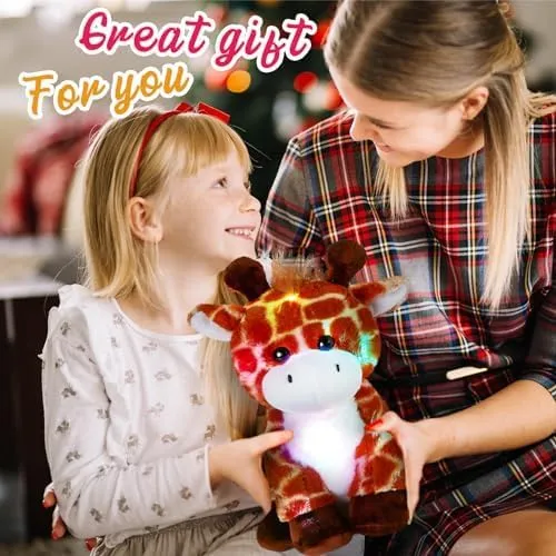 Glow Guards Musical Light up Giraffe Stuffed Animal,Soft Glowing Singing Wildlife Plush Toy with LED Night Lights&Nursery Songs,Birthday Children's Day Hoilday Ideal Gift for Toddler Kids,12''