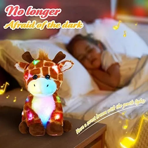 Glow Guards Musical Light up Giraffe Stuffed Animal,Soft Glowing Singing Wildlife Plush Toy with LED Night Lights&Nursery Songs,Birthday Children's Day Hoilday Ideal Gift for Toddler Kids,12''
