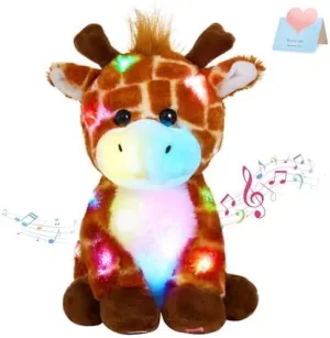Glow Guards Musical Light up Giraffe Stuffed Animal,Soft Glowing Singing Wildlife Plush Toy with LED Night Lights&Nursery Songs,Birthday Children's Day Hoilday Ideal Gift for Toddler Kids,12''