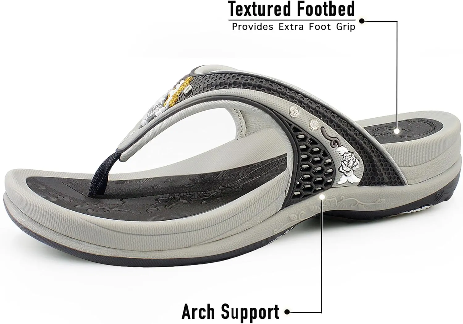 Gold Pigeon Shoes SIGNATURE Comfort Ergonomic Walking Flip Flops for Women