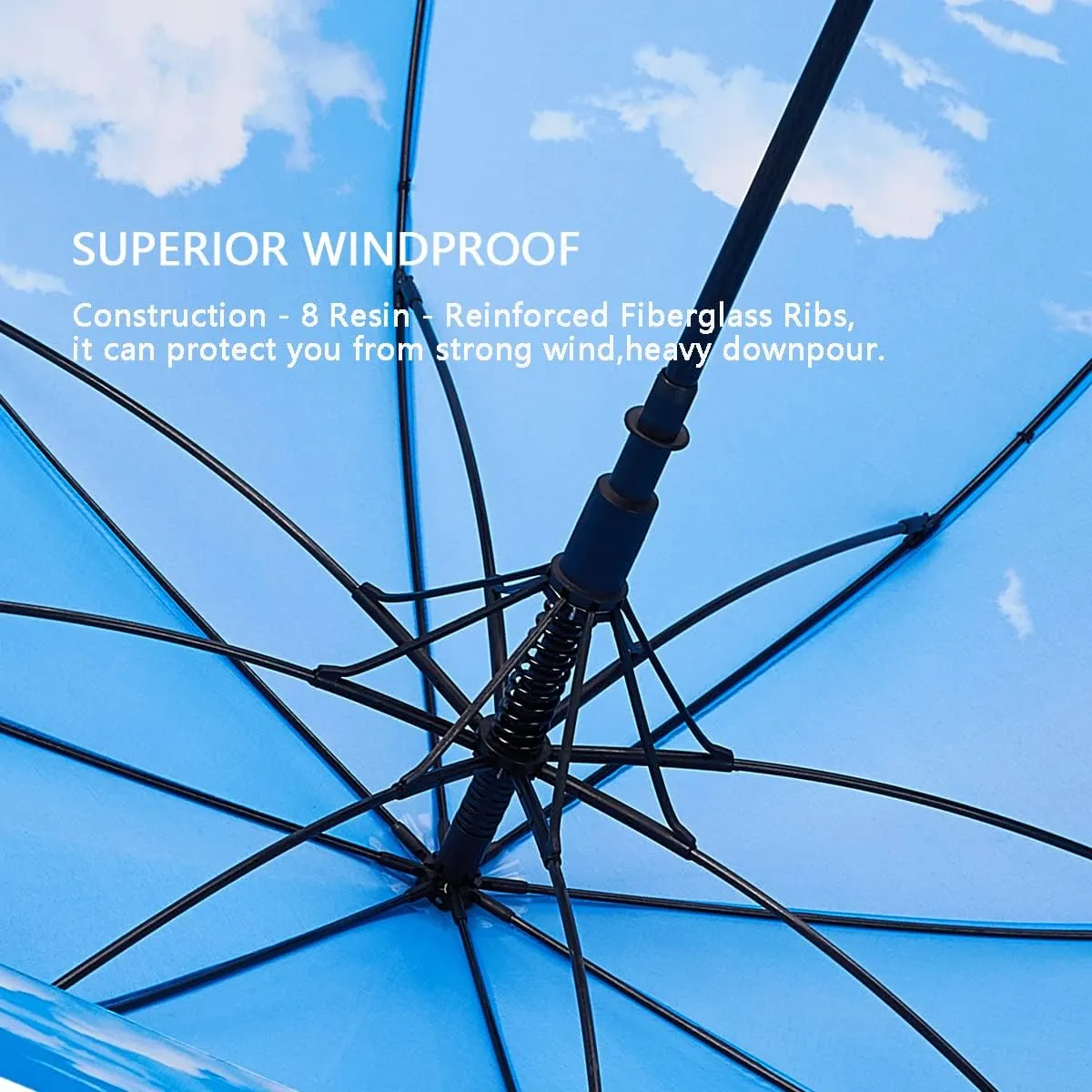 Goothdurs 62/68 Inches Golf Umbrella Automatic Open Windproof Waterproof Large Double Canopy Vented Rain Stick Umbrellas for Men Women