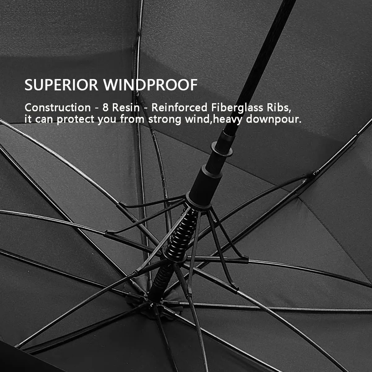 Goothdurs 62/68 Inches Golf Umbrella Automatic Open Windproof Waterproof Large Double Canopy Vented Rain Stick Umbrellas for Men Women