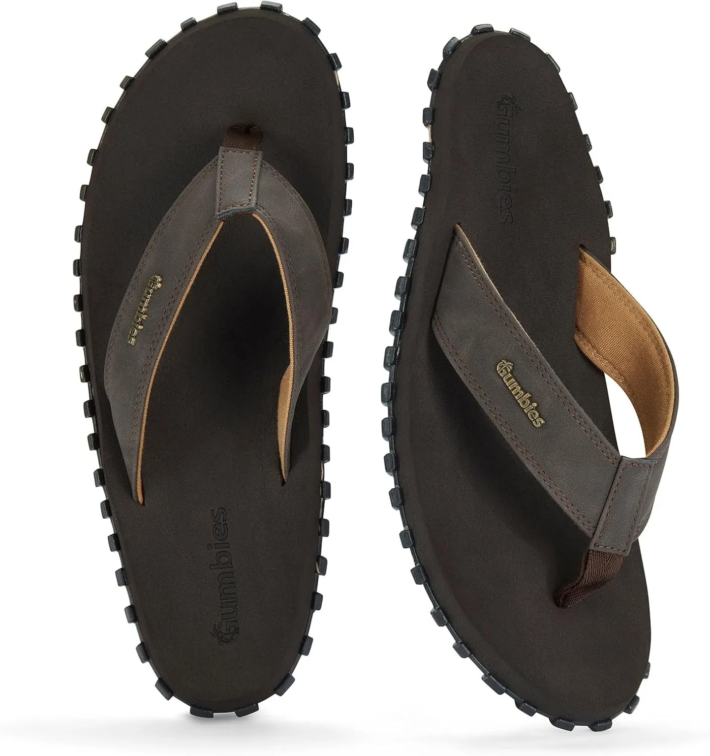 Gumbies Vegovert Unisex Flip-Flop, with Supersoft Brush EVA Footbed, Soft Cotton Backed Faux Leather Strap & Recycled Rubber Sole - Comfort Guaranteed