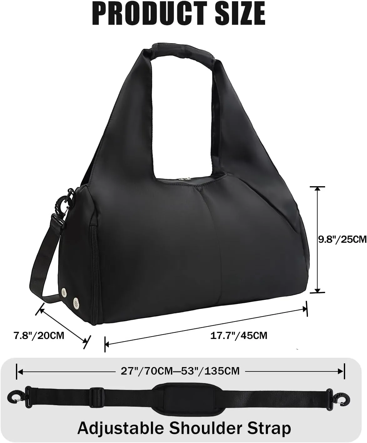 Gym Bag for Women with Shoe Compartment Yoga Mat Bag with Wet Pocket and Water Bottle Holder Weekender Bag with Strap