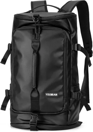Gym Duffle Bag Backpack with Shoe Compartment,4 ways Travel Backpack for Women and Men, Multi-Functional Weekender Backpack with Waterproof for Fitness, Travel, Camping motorcycle helmet bag