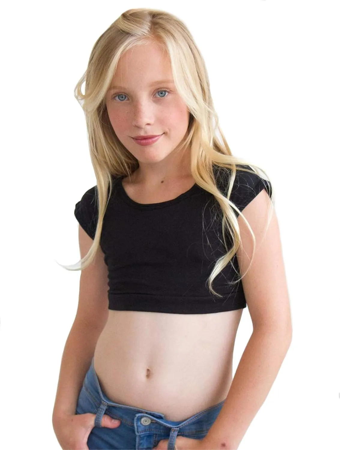 HALFTEE Girls Layering Tee | Crop Tops for Girls | Sizes 4-12