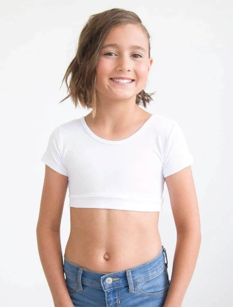 HALFTEE Girls Layering Tee | Crop Tops for Girls | Sizes 4-12