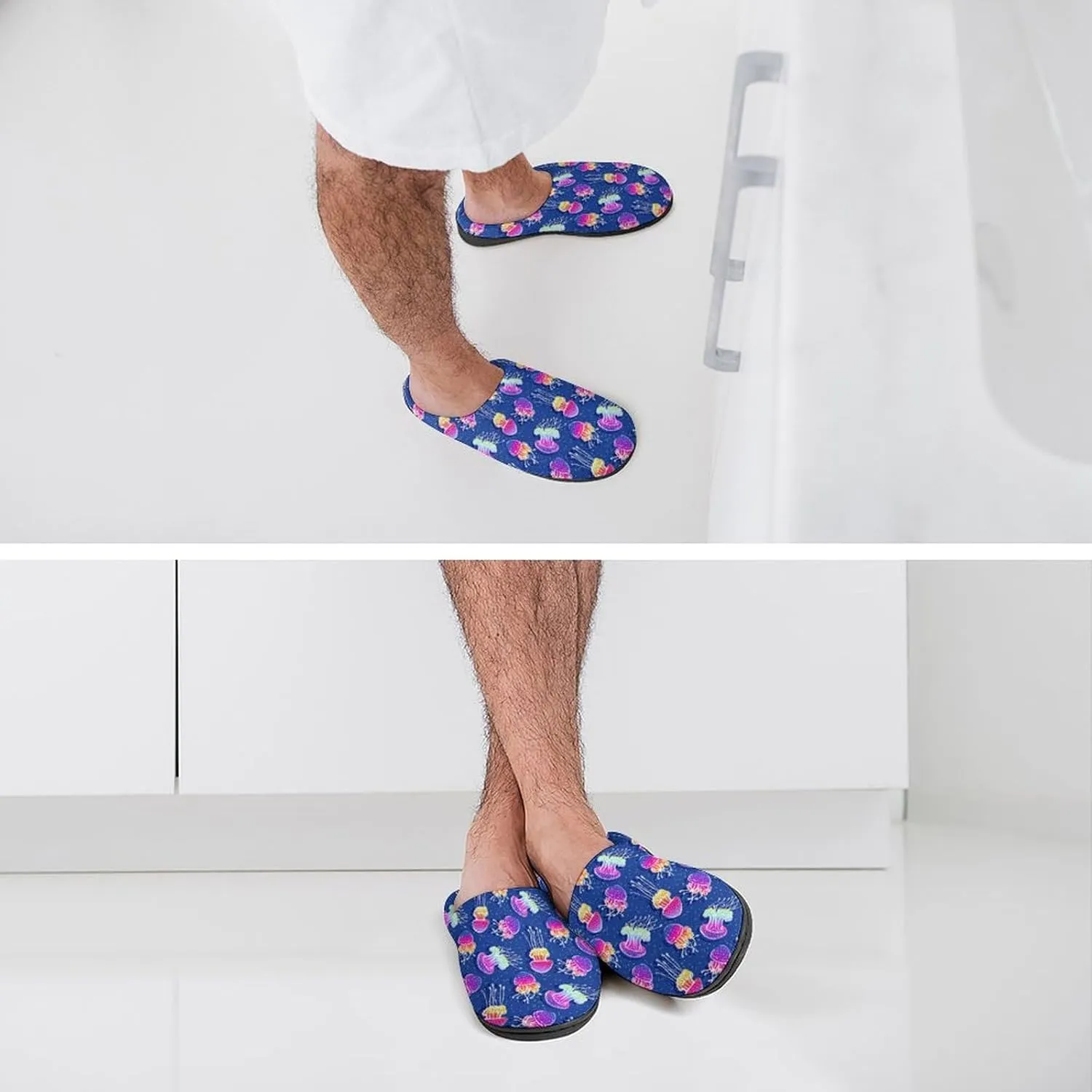 Halloween Clog Slippers Mens Non-Slip House Slippers Womens Memory Foam Cotton Slippers Slip-On Shoes Indoor Outdoor