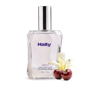 Hally Lady H Hair & Body Perfume - Alcohol Free, Non Toxic Cherry, Vanilla & Jasmine Fragrance - Long Lasting Fragrance Mist - Shine-Enhancing & Hydrating Spray in Elegant Glass Bottle – 50ml