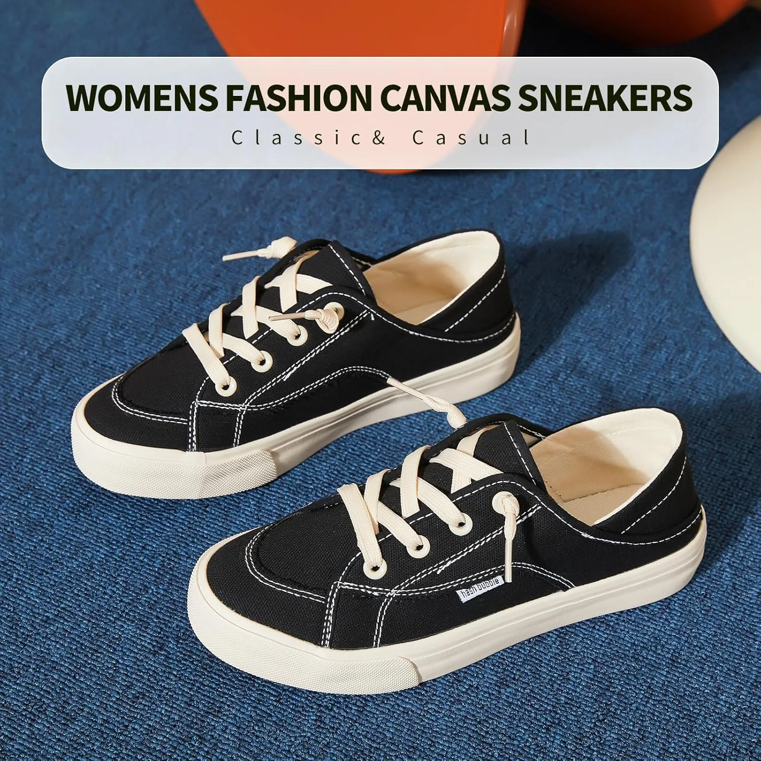 hash bubbie Women's Slip on Shoes Canvas Shoes Non Slip Fashion Sneakers for Women Low Top Loafers